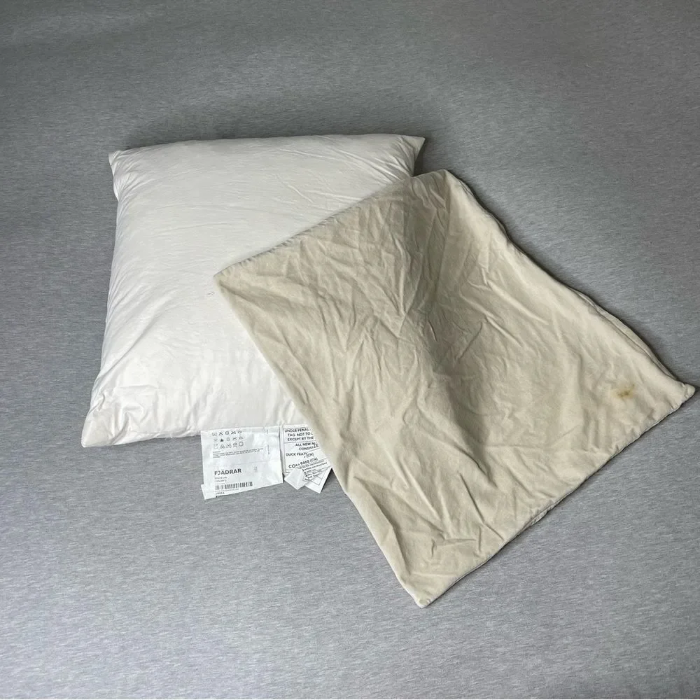 IKEA Fjadrar 20”x20” Inner Pillow & Sanela Cushion Pillow Case 2 PCS. Set